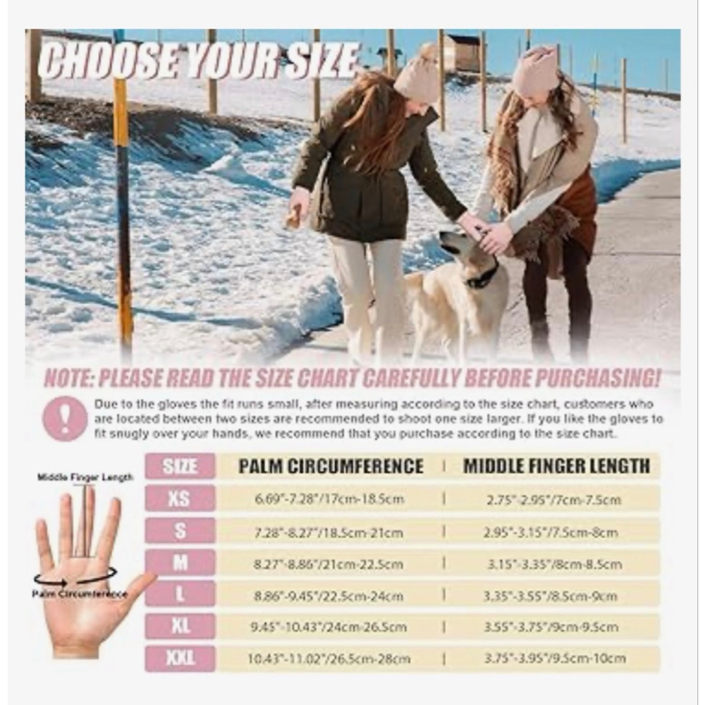 NEW Pixel Panda Winter Gloves Warm Touchscreen Gloves Thermal Large - Picture 7 of 7